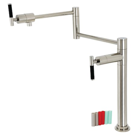 Kingston Brass Deck Mount Pot Filler, Polished Nickel KS4706CKL